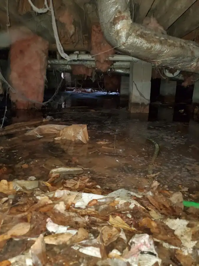 Crawl space flood assessment for Commercial Water Damage Restoration in Sandwich
